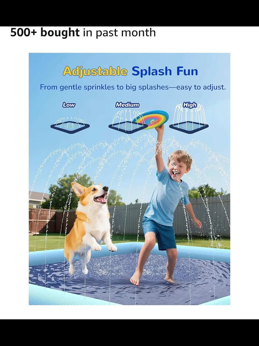 Square Blue Kids Splash Play Pool - Blue